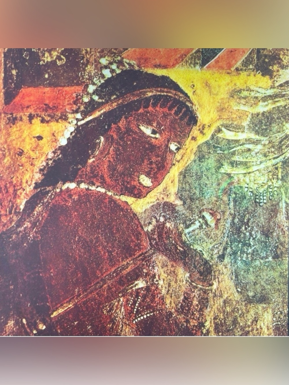 Bath Maid Original Antique Vintage Fine Art INDIA Print Poster Ajanta Caves Wall